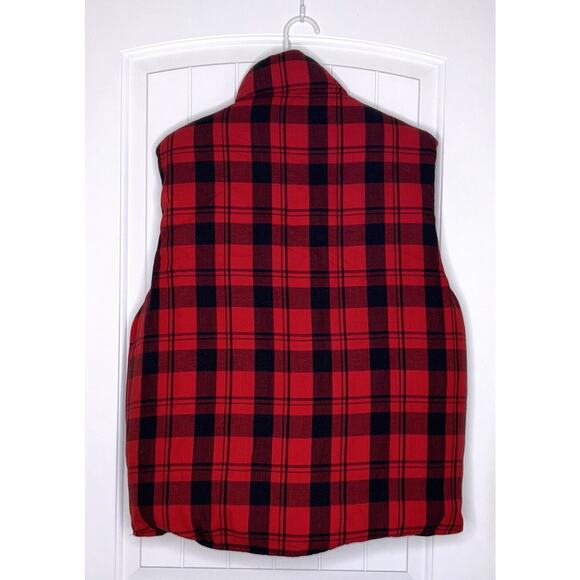Men's GAP red‎ and black vest with faux shearling WARM SZ MEDIUM - Picture 10 of 10